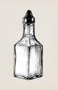 Hand drawn vinegar dispenser bottle