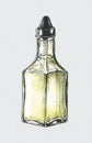 Hand drawn vinegar glass dispenser