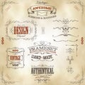 Hand Drawn Vintage Banners And Ribbons Royalty Free Stock Photo