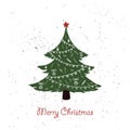 Hand drawn vintage christmas tree Royalty Free Stock Photo