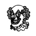 Hand drawn vintage clown sketch vector illustration