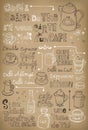 Hand drawn vintage coffee in French Royalty Free Stock Photo