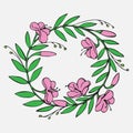 Hand drawn Vintage decorative lovely set of laurels and flower wreaths Doodle ancient wreath, decorative design element Royalty Free Stock Photo