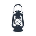 Hand-drawn vintage kerosene lamp. Sketch oil lantern. Vector illustration. T-shirt print. Poster. on white Royalty Free Stock Photo