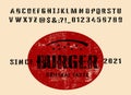 Hand drawn vintage retro font. Outdoor advertising of American restaurants and eateries inspired typeface