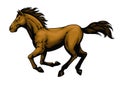 Hand Drawn of Vintage Running Mustang Horse