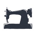 Hand-drawn Vintage Sewing Machine. Sketch Style. Vector Illustration. T-shirt Print. Poster. Isolated On White