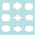 Hand drawn vintage styled frames, labels. Set of decoration elements Royalty Free Stock Photo