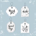 Hand Drawn vintage tags Set