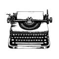 Hand drawn vintage typewriter. Sketch publishing. Vector illustration Royalty Free Stock Photo