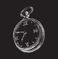 Hand Drawn Vintage Watch Clock Sketch Vector Illustration Royalty Free Stock Photo