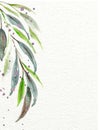 Watercolor foliage illustration. Wedding invitation. Save the date card. Watercolor template for wishes, invites.