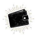 Hand drawn wallet vector illustration.