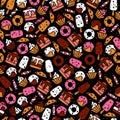 Hand drawn wallpaper of dessert food