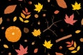 Hand-drawn warm autumn foliage background Royalty Free Stock Photo