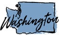Hand Drawn Washington State Sketch Royalty Free Stock Photo