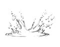 Hand drawn water splash illustration Royalty Free Stock Photo