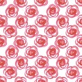 Hand drawn watercolor abstract red poppy flowers seamless pattern isolated on white background. Can be used for textile, fabric Royalty Free Stock Photo