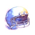 Hand-drawn watercolor American football illustration