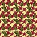 Maple leaves watercolor seamless pattern