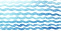 Hand drawn watercolor blue waves on white background