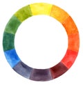 Hand drawn watercolor color wheel