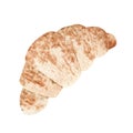 Hand drawn watercolor croissant.