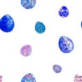 Hand drawn watercolor eggs on white background.