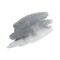 Hand drawn watercolor gray brush strokes with rough edge on white background