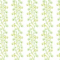 Hand drawn watercolor green curls seamless pattern isolated on white background. Can be used for textile, fabric, gift-wrapping