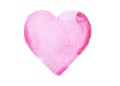 Hand drawn watercolor heart isolated on a white background