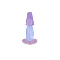 Hand drawn watercolor illustration, classic bedside table lamp with violet lampshade