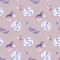 Hand drawn watercolor illustration seamless pattern pastel sweet