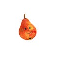 Hand drawn watercolor illustration with smile pears character.
