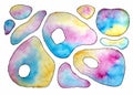 Hand drawn watercolor ilustration rainbow abstract background
