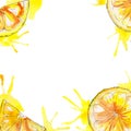 Hand drawn Watercolor lemon template