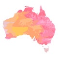 Hand drawn watercolor map of Australia Royalty Free Stock Photo