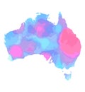 Hand drawn watercolor map of Australia Royalty Free Stock Photo