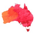 Hand drawn watercolor map of Australia on white. Vector version Royalty Free Stock Photo
