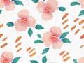 Watercolor memphis pink flower background