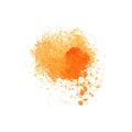 Hand drawn watercolor paint orange blot with splatter