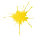 Hand drawn watercolor paint yellow blot. Vector.