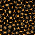 Hand drawn watercolor painting seamless pattern. Brown and black colored abstract background with circles on textured paper Royalty Free Stock Photo