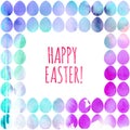Hand drawn watercolor pattern with Easter eggs. Royalty Free Stock Photo