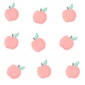 Hand drawn watercolor peaches seamless pattern background illustration