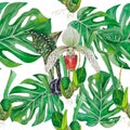 Hand drawn watercolor picture of exotic pattern