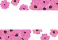 Hand drawn watercolor pink poppy flowers bouquet frame border isolated on white background. Can be used for business card, banner Royalty Free Stock Photo