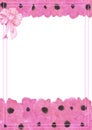 Hand drawn watercolor pink poppy flowers bouquet frame border isolated on white background. Can be used for post card, poster and Royalty Free Stock Photo