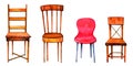 Hand drawn watercolor set of stylized chairs