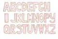 Pink ABCs with polca dots with gold outline Royalty Free Stock Photo